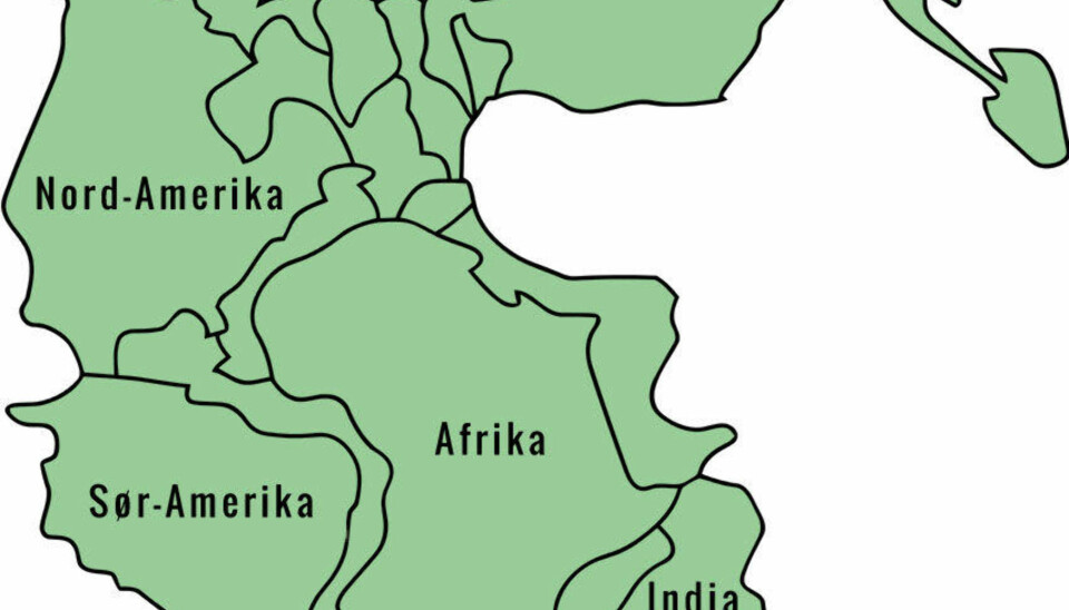 PANGEA: Pangea er gresk for «all jord». Det er navnet på superkontinentet som eksisterte før platetektonikkens prosess hadde skilt kontinentene til den nåværende formen.