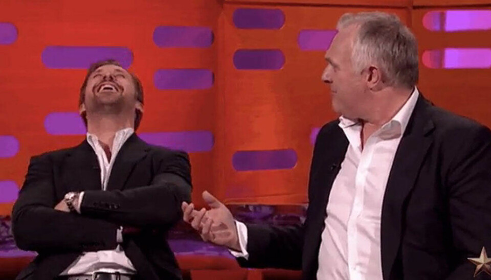 Ryan Gosling ler så han gråter av Greg Davies truse-fortelling på Graham Norton