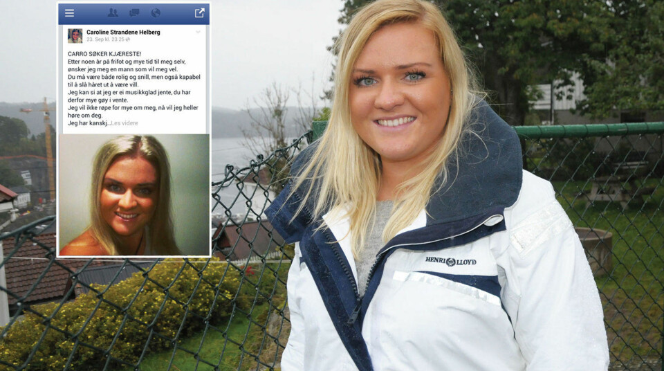 Caroline er fristerinne på Facebook