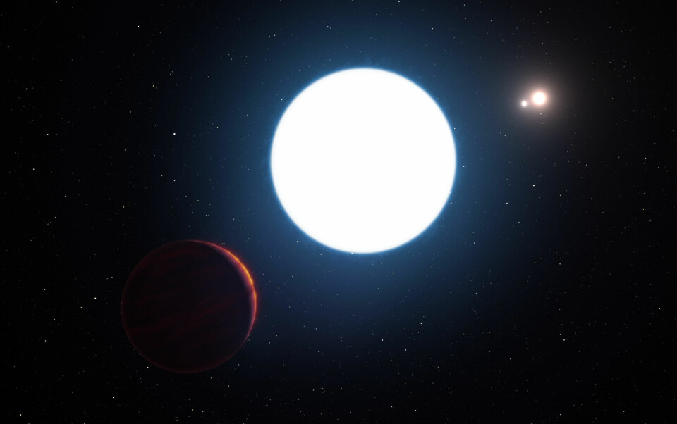 NYOPPDAGET: Slik tenker eksoplanetjegerne i ESO at planet HD 131399Ab ser ut. Planeten er rundt 16 millioner år gammel, noe som gjør den til en av de yngste eksoplanetene som så langt er oppdaget.