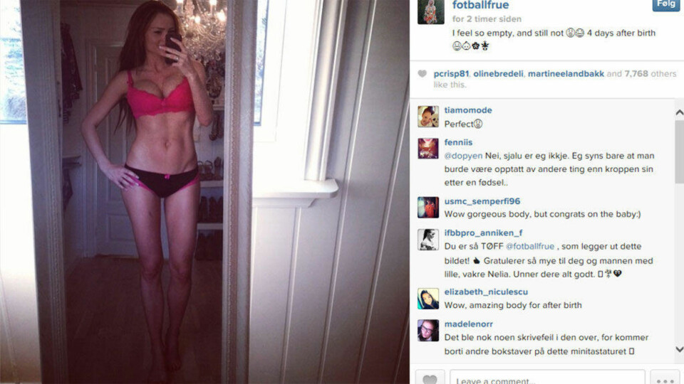 Her er Fotballfruen fire dager etter fødselen