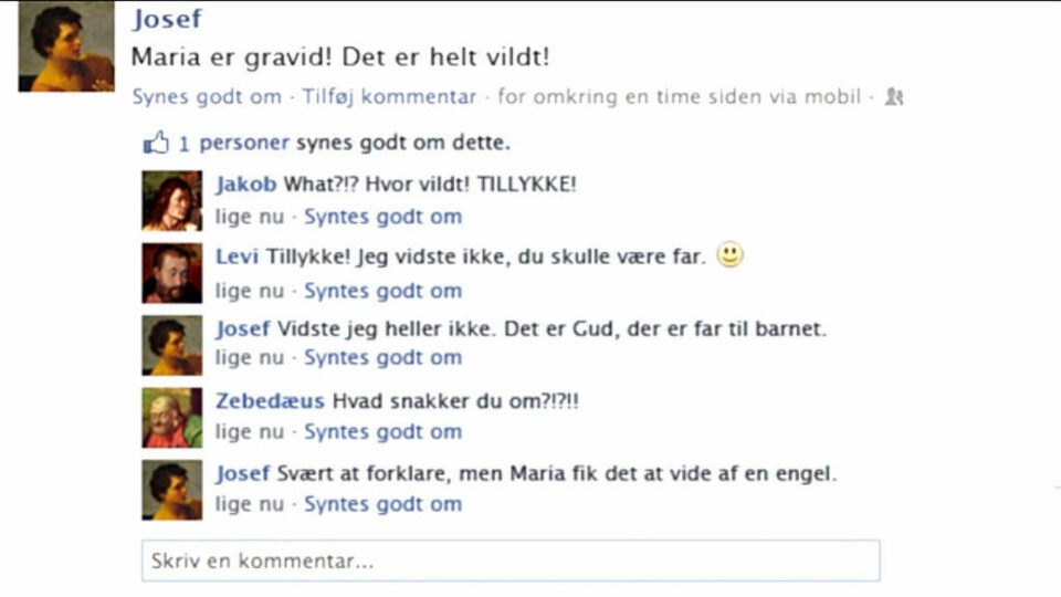 Slik hadde Jesus fødsel foregått på Facebook