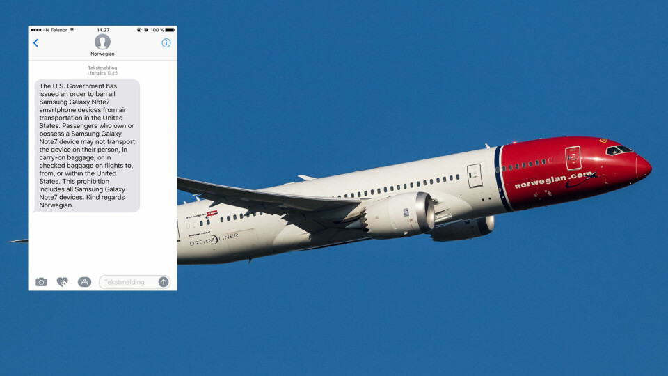Norwegian sender nå ut denne meldigen til alle som reiser til USA. Gir du blaffen, kan det blir ekstremt dyrt.