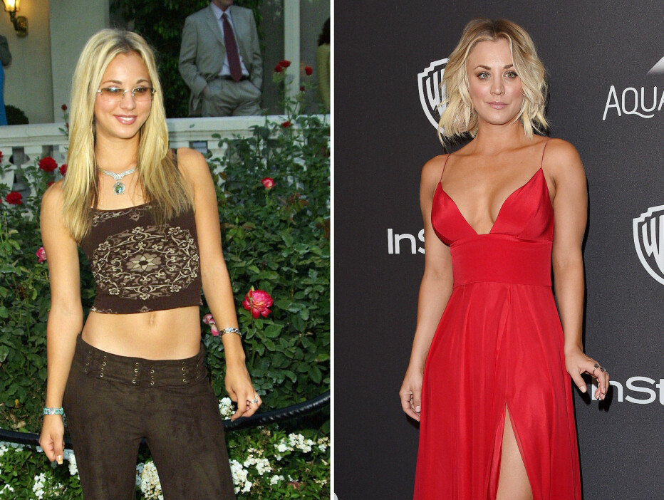 FORANDRING: Kaley Cuoco i 2002 (t.v.) og i 2016.