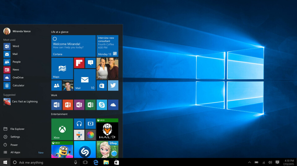 TIPS OG TRIKS: Om du fremdeles bruker populære Windows 7 eller har oppdatert til Windows 10 (bildet), her får du mange god råd og tips som windowsbruker.