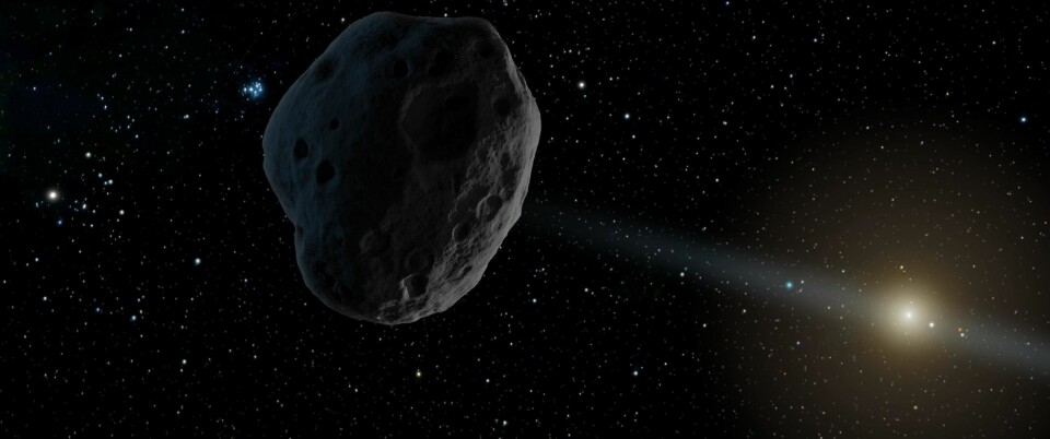 ENORM STEIN: NASAs skissetegnere forestiller seg at 2016 WF9 kan se ut omtrent som dette.