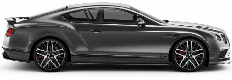 SKILLER SEG UT: Med vinge på bakluka (ekstrautstyr), egen stylingpakke og spesialdesignede 21' felger, skiller Continental Supersports seg fra de andre modellene.