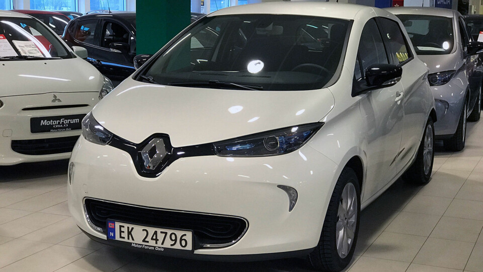 Her står den første Renault Zoe med oppgradert batteri på norske skilter.