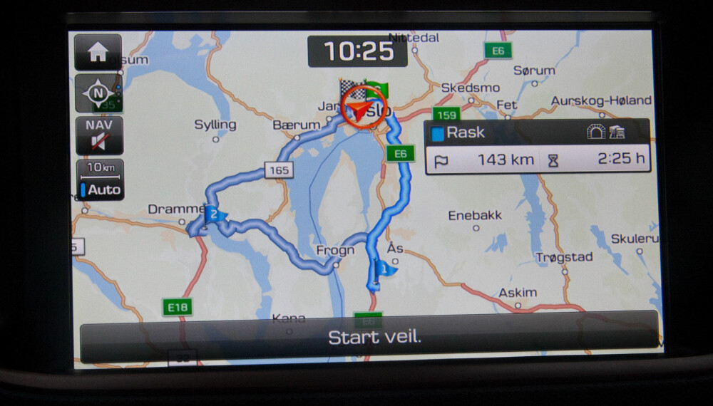 Omtrentlig rute for vår normale kjøretur - med unntak av turen nedom Drammen sentrum.