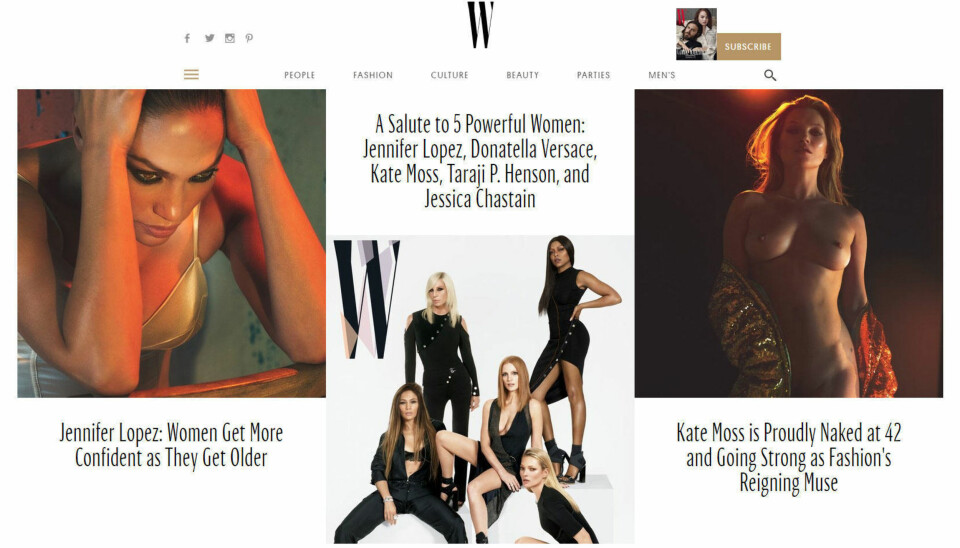 STERKE KVINNER: W Magazine viet i begynnelsen av februar hele nettsiden sin til temaet sterke kvinner. Klikk på bildet for å lese spesialen. Og se bildene ;)