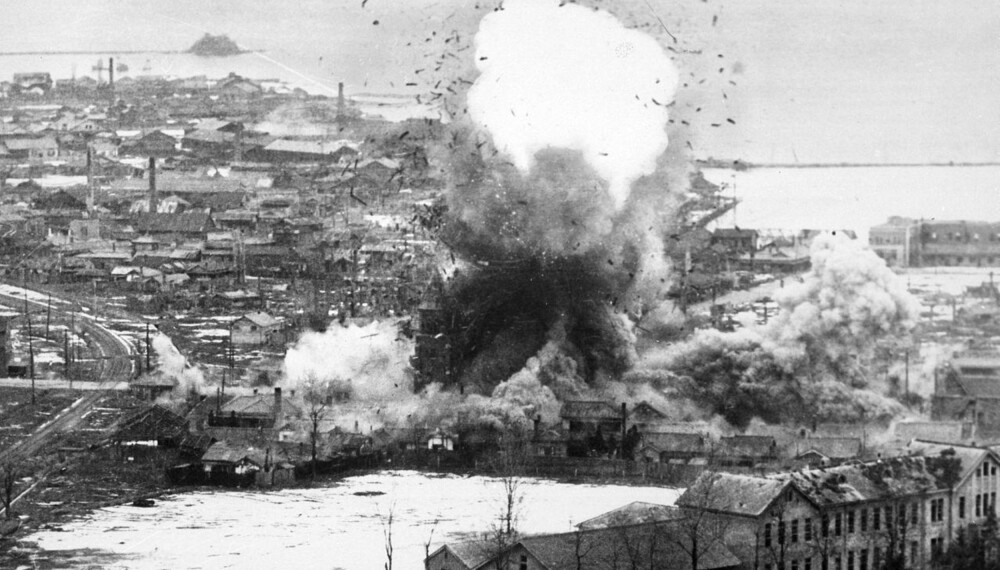 Bombing av Wonsan, Nord-Korea. 1951.