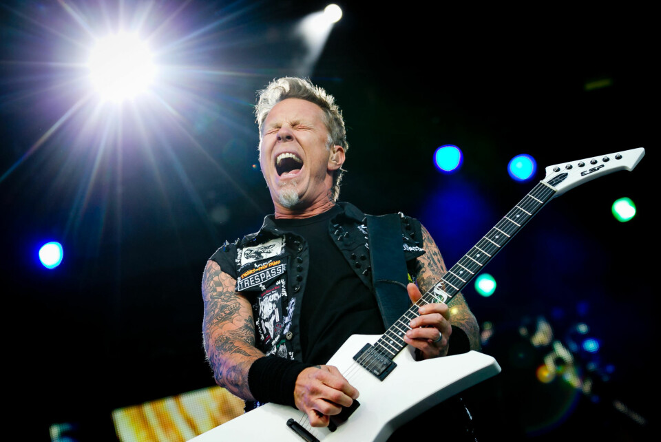 Metallica-gitarist James Hetfield under konsert på Valle Hovin i 2012. Nå kommer han tilbake.