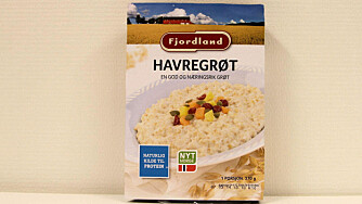 FJORDLAND HAVREGRØT består av ingrediensene helmelk, 15 prosent kuttet havre og salt.