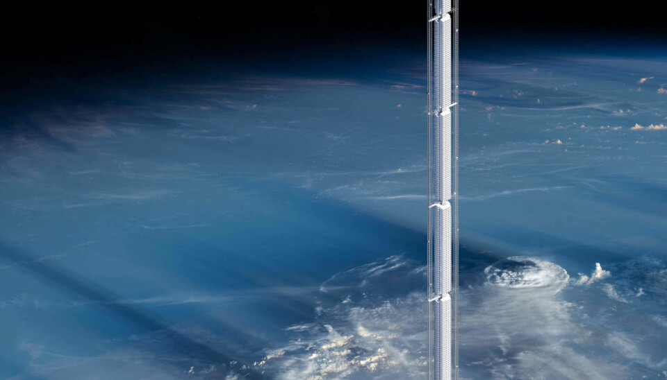 Analemma Tower er designet for å henge fra en asteroide