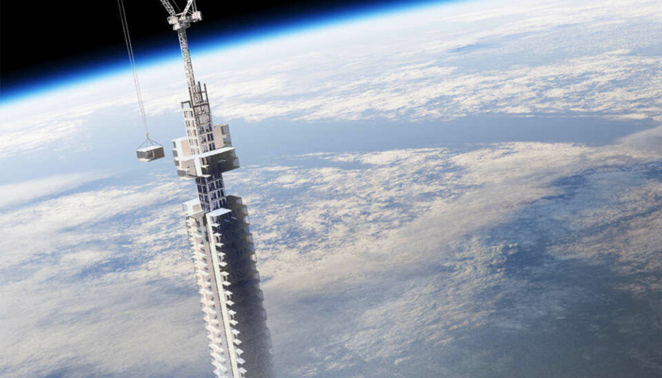Analemma Tower er designet for å henge fra en asteroide