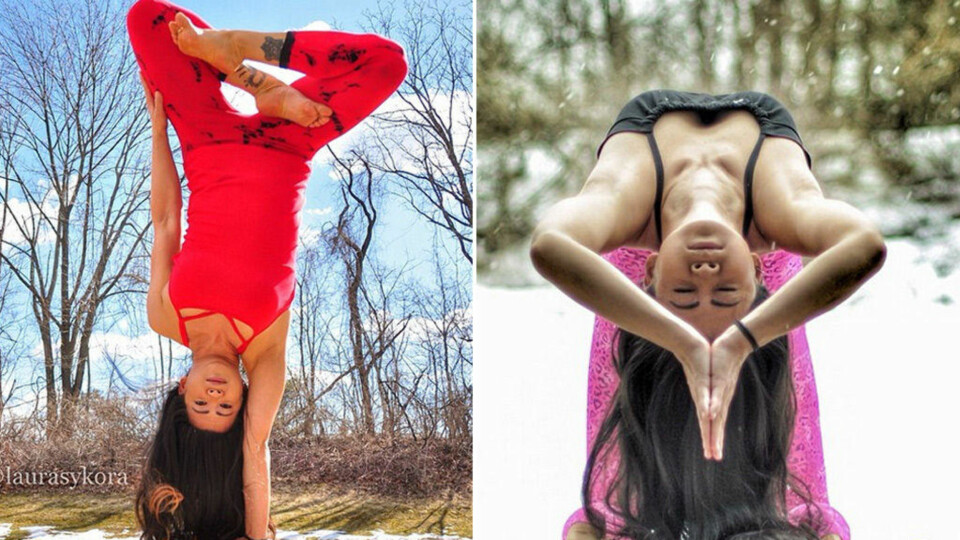 YOGAPOSERINGER: Laura har over 600.000 følgere på Instagram.