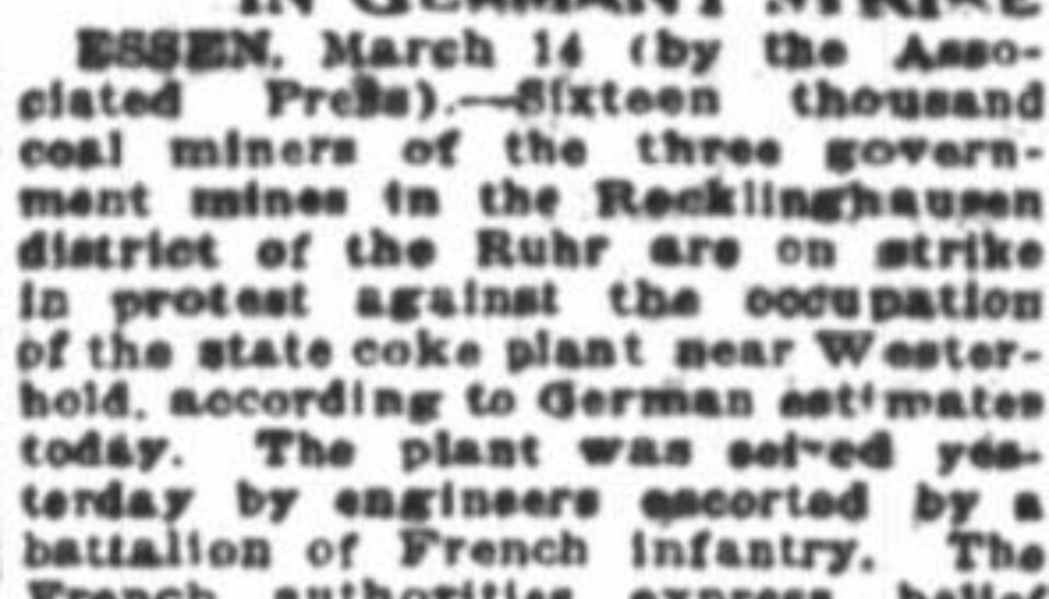 Oppslag i San Francisco Chronicle i mars 1923