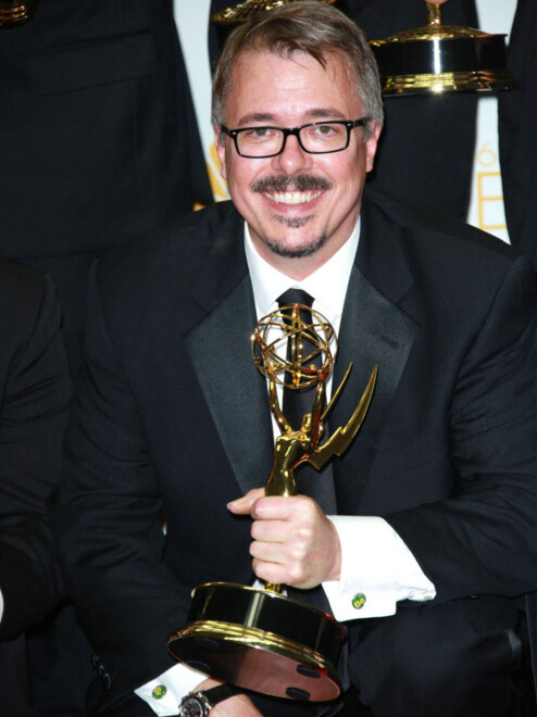 Regissør for Breaking Bad, Vince Gilligan smilte fra øre til øre.