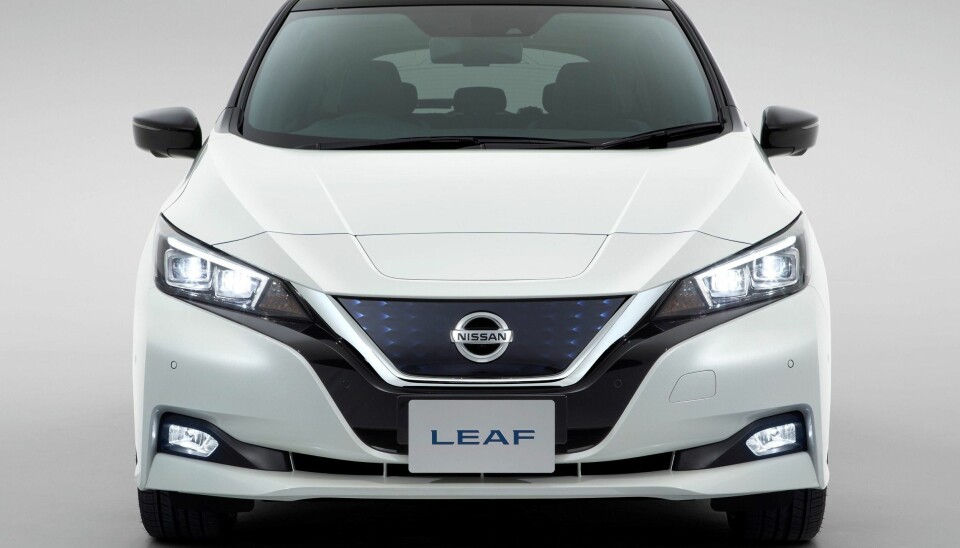Slik ser nye Nissan Leaf ut rett forfra.