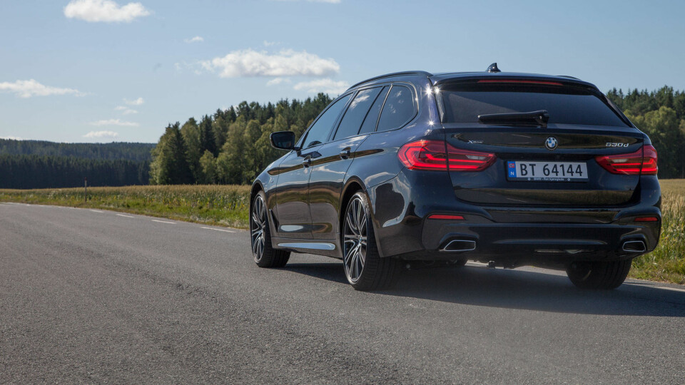 KRAFTFULL: BMWs 5-serie Touring er en bil som har en diskret, men likevel kraftfull tilstedeværelse.