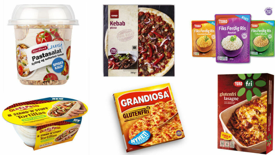 KJAPPE MATLØSNINGER: Båtformede tacolefser, glutenfri Lasagne og kebabpizza er blant matnyhetene som skal friste forbrukeren.