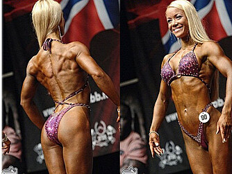 PÅ SCENEN: Kristine Weber har flere ganger stilt i bodyfitnesskonkurranser.