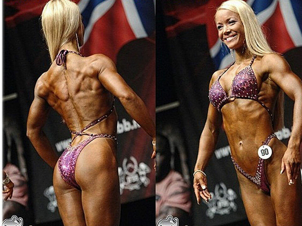 PÅ SCENEN: Kristine Weber har flere ganger stilt i bodyfitnesskonkurranser.