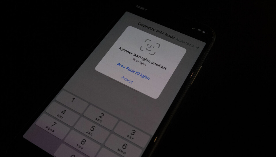 Face ID implementeres også inn i apper som trenger kode.