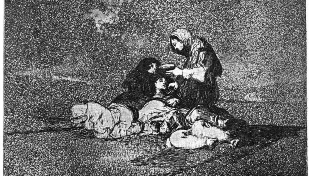KRIGENS KATASTROFER: Goyas «Krigens katastrofer» («Los Desastres de la Guerra») er en serie trykk som ble til mellom 1810 og 1820. Dette trykket skal være inspirert av hungersnøden som rammet Madrid 1811-1812. Vulkanutbruddet på Tambora kan ha vært nådestøtet i en lengre periode med nedkjøling som startet allerede i 1809.