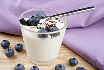 SUNT, LITE MÅLTID: Yoghurt naturell med noen biter av frukt eller bær er et sunt og smakfullt mellommåltid.