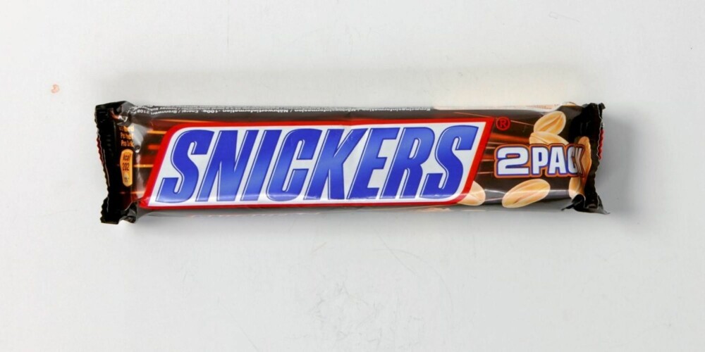 FULL AV ENERGI: En slik Snickers inneholder 80 gram sjokolade. Det tilsvarer over 400 kcal.