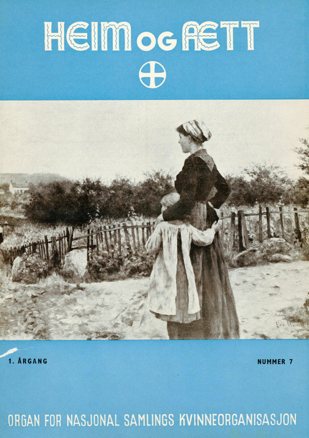 Førstesiden på ett av medlemsbladene for NS-kvinnene – der Olga Bjoner selv førte roret som redaktør.