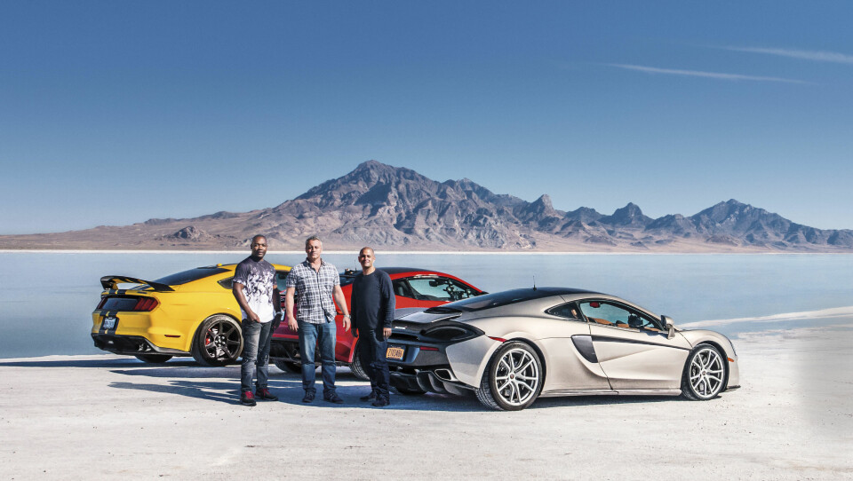 ØYEGODT: Rory Reid, Matt Lelanc og Chris Harris er tilbake for tredje året på rad i 'Top Gear'. Her et bilde fra sesong 25.