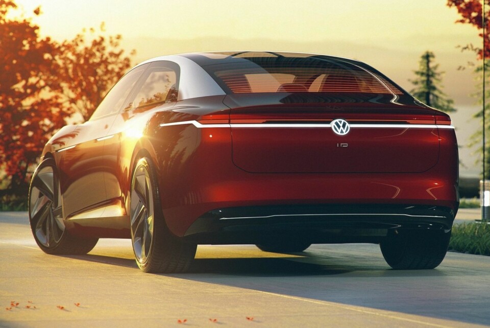 Stram og minimastisk hekk. VW går for et helt eget designspråk på sine elektriske biler.