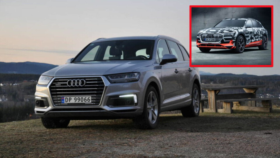 Audi har hatt stor suksess med sin ladbare hybrid Audi Q7 e-tron. Men mot slutten av året kommer en helelektrisk SUV med fire ringer i grillen: e-tron (innfelt bilde). Brooms bilekspert, Benny Christensen, gir råd til en usikker bilkjøper som lurer på hvilken han skal velge.
