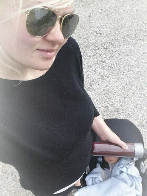 NYTER PERMISJONEN: - Permisjonslivet er helt fantastisk. Mio er så snill en gutt! Jeg er sjeleglad for at han har vært en så rolig og snill gutt når jeg har vært så dårlig og ikke kunne ta meg av han.