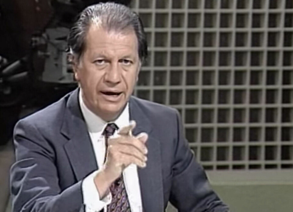 HELT SJEF: Politikeren Ricardo Lagos grep sjansen for å snakke ut om hva han tenkte om diktatoren Augusto Pinchoet. Her fra TV-debatten som bidro diktatorens fall.