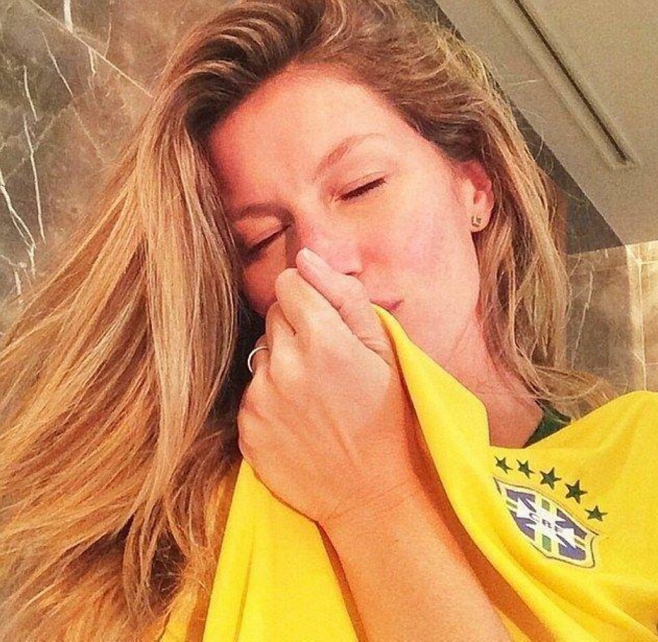 GISELE har flyttet til USA, men bruker sosiale medier for å vise sin fotball-støtte.