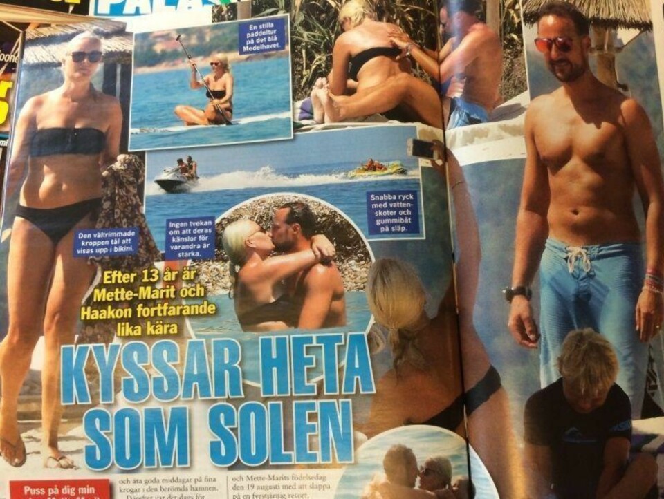 Svenske Se og Hør har publisert denne reportasjen fra kronprinsparets sydenferie. Tidligere har norske Se og Hør blitt klaget inn til Pressens faglige utvalg (PFU) for en lignende reportasje. - Forskjellen på den reportasjen og bildene som nå er publisert i det svenske ukebladet, er blant annet mengden av bilder, sier generalsekretær i Norsk Presseforbund, Kjersti Løken Stavrum til Side2.