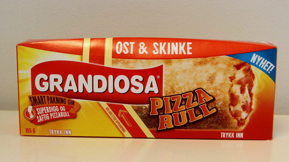 GRANDIOSA PIZZARULL kommer i to varianter, ost og skinke, og pepperoni. Vi testet den førstnevnte.