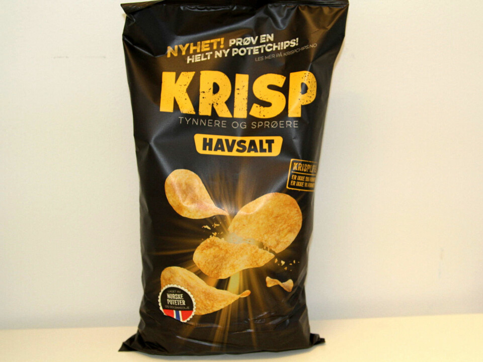 HELT NY CHIPS: - «KRISP» har innført en egen chipsgaranti; KRISPLØFTE, skriver produsenten i en pressemelding.
