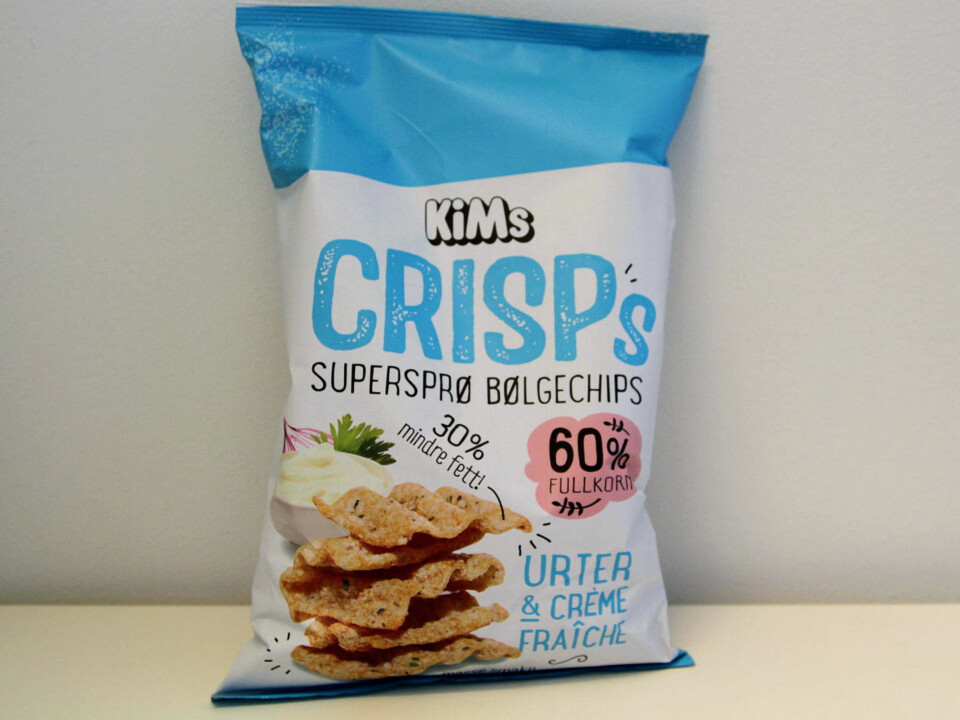 FULLKORNSCHIPS: Kims har lansert den første fullkornssnacksen på det norske markedet.