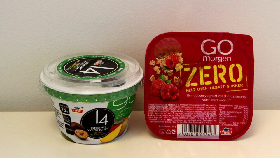 NYE YOGHURTER FRA TINE: Meieriprodusenten har lansert en ny gresk yoghurt og Go`Morgen yoghurt uten tilsatt sukker.