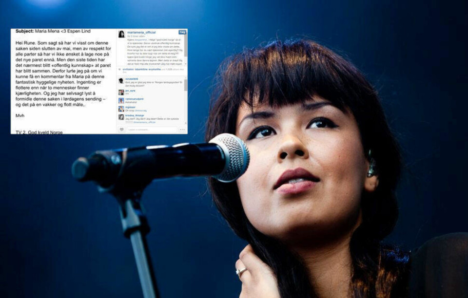 Maria Mena ble i tvil og måtte spørre Espen Lind om de virkelig var kjærester