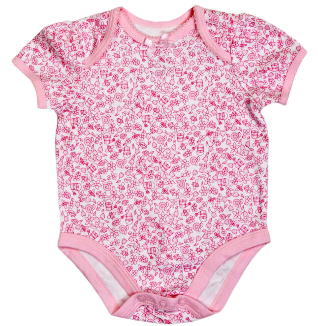 Babybody med tøyelige kanter i halsen.