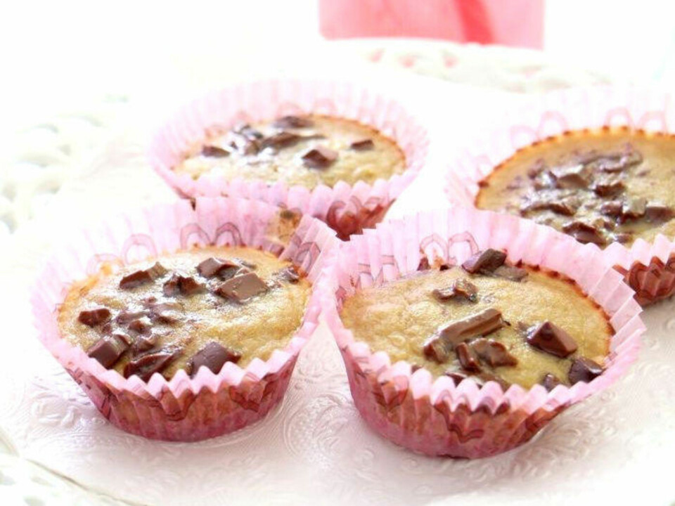 BANANMUFFINS med sjokolade.