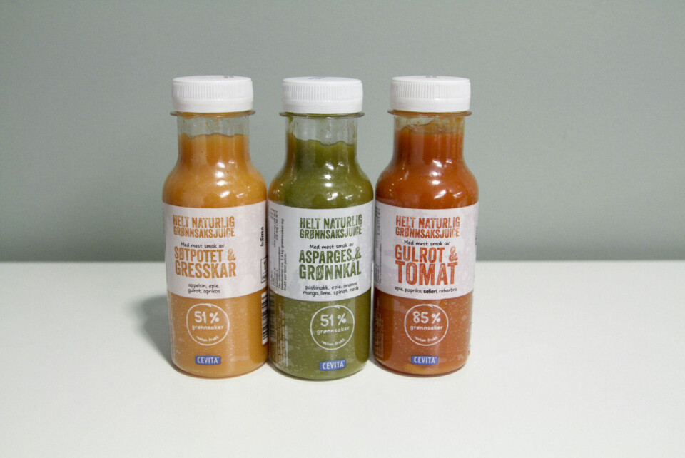 GRØNNSAKSJUICE med blant annet asparges og søtpotet skal nå hjelpe forbrukerne med å få i seg flere grønnsaker.