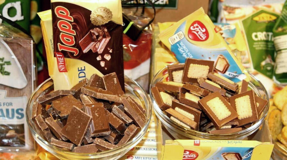 FREIA frister blant annet med stor Melkesjokolade med Japp og Sjokolade med kjeks.