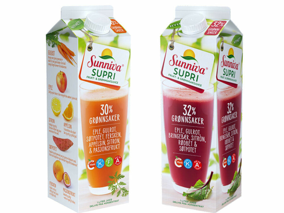 Feilmerking av Sunniva Supri Frukt- & Grønnsaksjuice