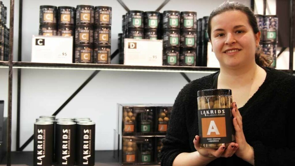 SELGER MEST AV DENNE: Dette er bestselgeren, som består av søt lakris med lakrispulver utenpå. Denne boksen koster 560 kroner.